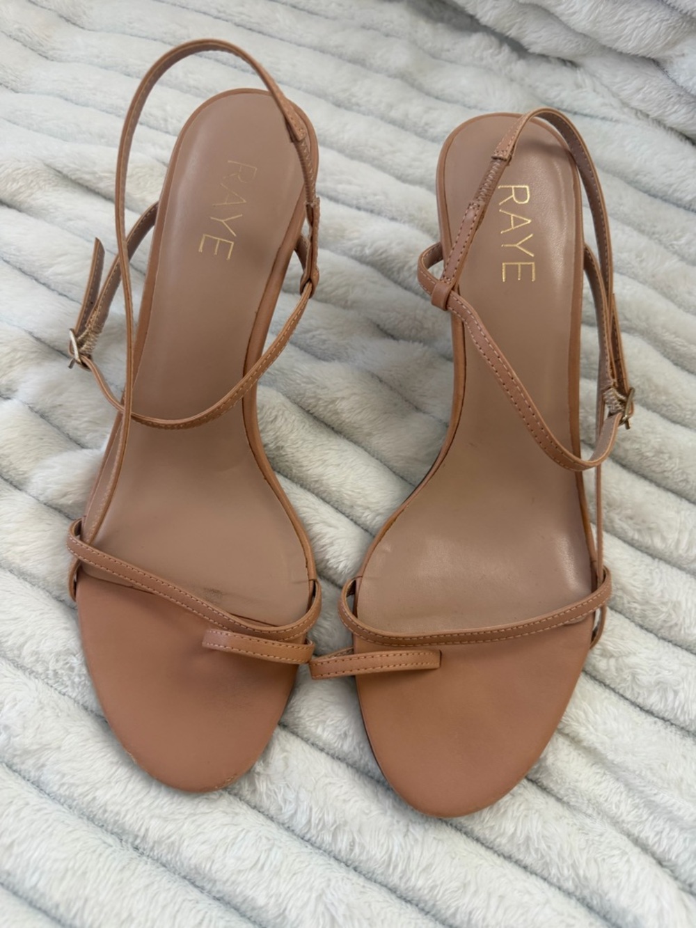 RAYE Women's Nude Strappy Heels, Size 8 - Picture 2 of 15